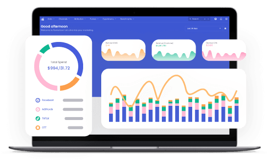 Rockerbox platform user interface on laptop